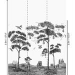 Patroon weergave van Andrew Martin-mythical-land-flax on linen behang