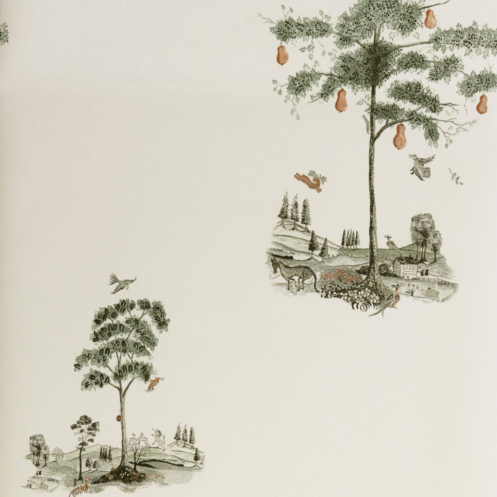 product weergave van het Andrew Martin-pear-tree-graphite behang
