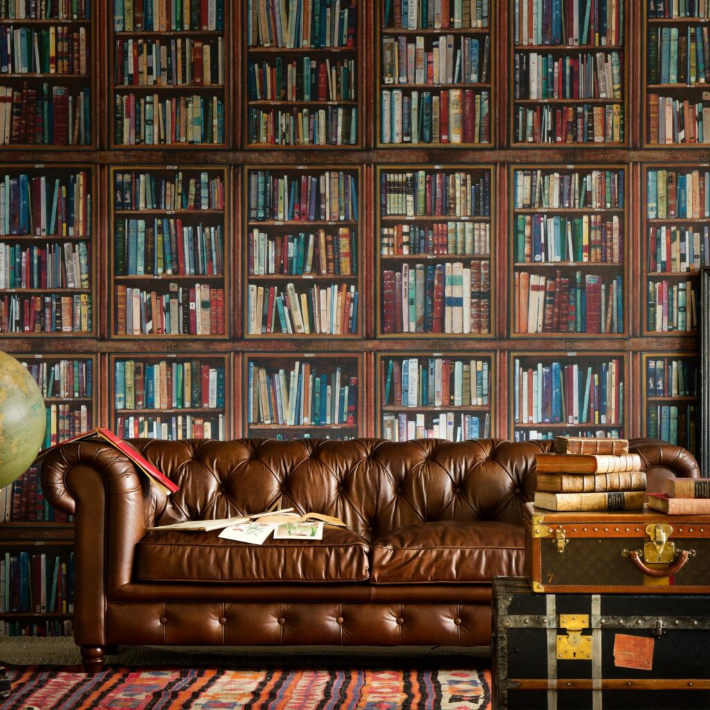 Bibliotheek weergave van het Andrew Martin philosopher behang