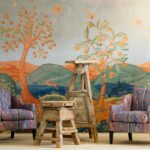 Interieurweergave met het Andrew Martin rufus-summer behang