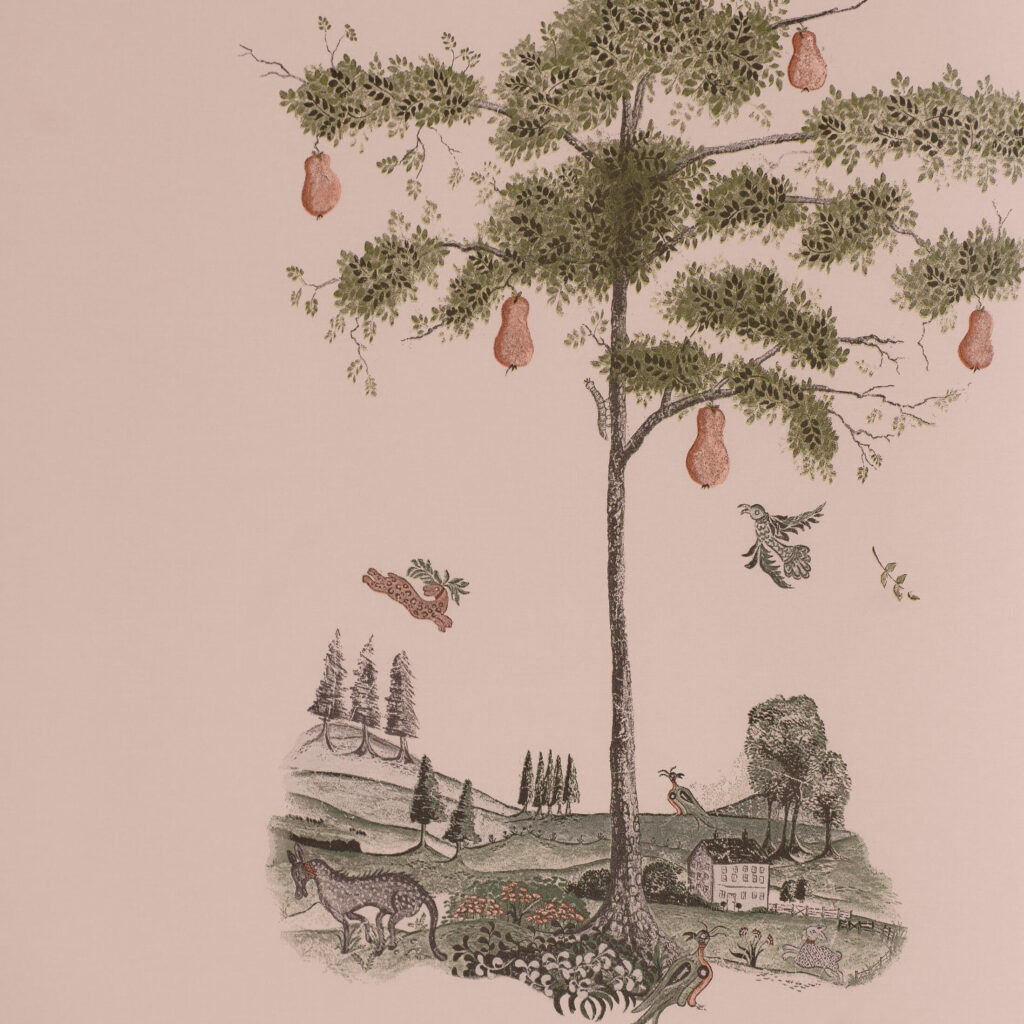 Product weergave van het Andrew Martin Pear Tree Setting Plaster behang