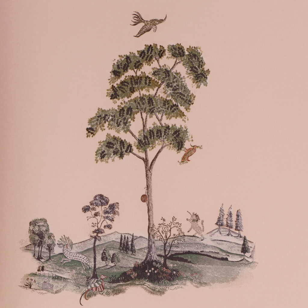 Product weergave van het Andrew Martin Pear Tree Setting Plaster behang