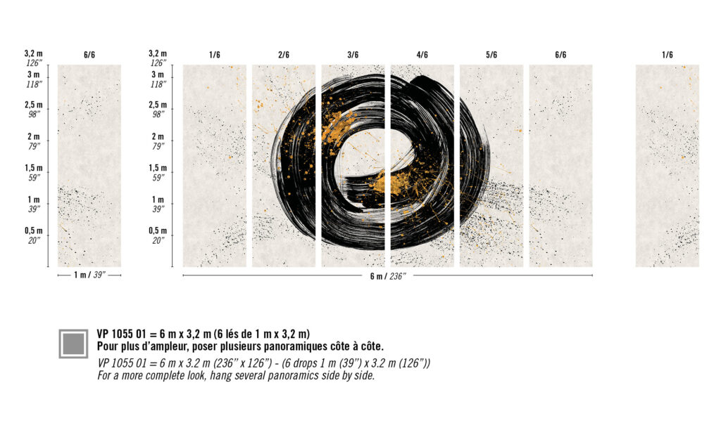 patroon met op de muur het Elitis-gestes-pulsar-vp-1055-01-panorama behang