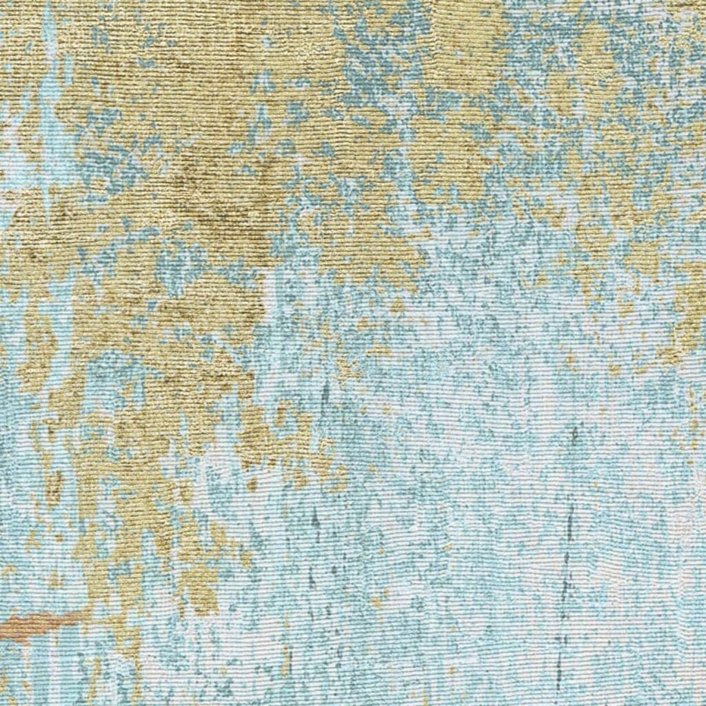 Product weergave van het Elitis-gestes-topkapi vp-1053-01 panorama behang in blauw met goud