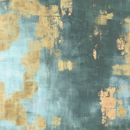 Product weergave van het Elitis-gestes-topkapi vp-1053-01 panorama behang in blauw met goud