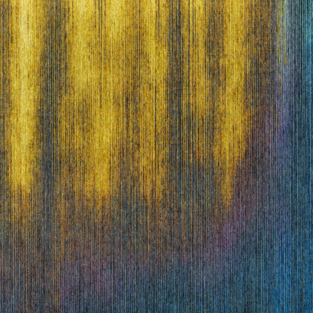 Product weergave van het blauw met gele Elitis - Cartagena Sanctuaire RM 1141-01 panorama behang