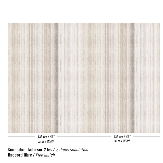 Patroon weergave van het Elitis Cartagena Cannelure-rm-1147-01 behang in beige