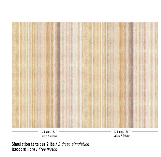 Patroon weergave van het Elitis Cartagena Cannelure-rm-1147-10 behang in beige/bruin