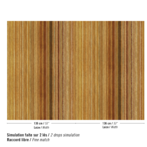Patroon weergave van het Elitis Cartagena Cannelure-rm-1147-70 behang in oranje/bruin