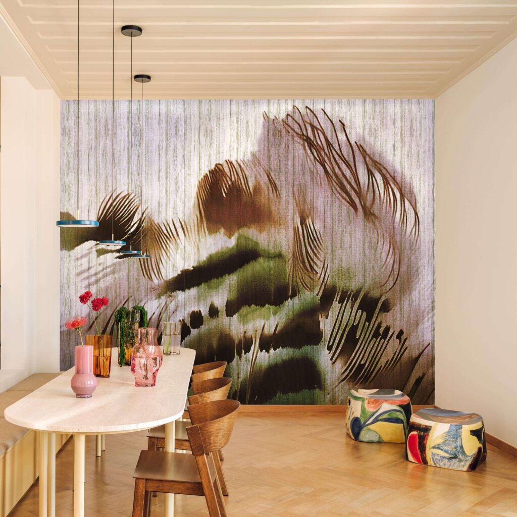 Interieur weergave van het Elitis cartagena-frisson-rm-1143-01 panorama behang
