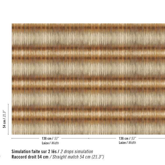 Patroon weergave van het Elitis cartagena-wall-oree-rm-1145-70 behang in oranje