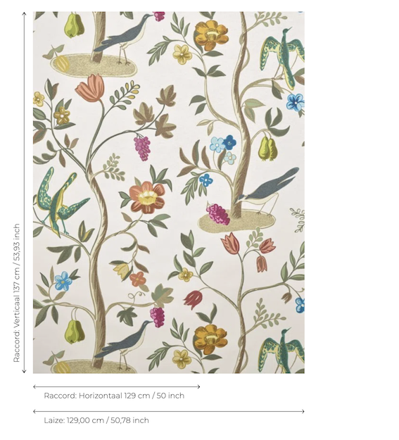 Patroon weergave van het Pierre Frey L'arbre magique FP213001 - Matin behang