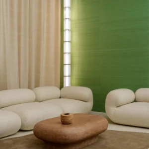Interieur met Arte Mysuru Mandya behang in groen, kleur Evergreen (35408)