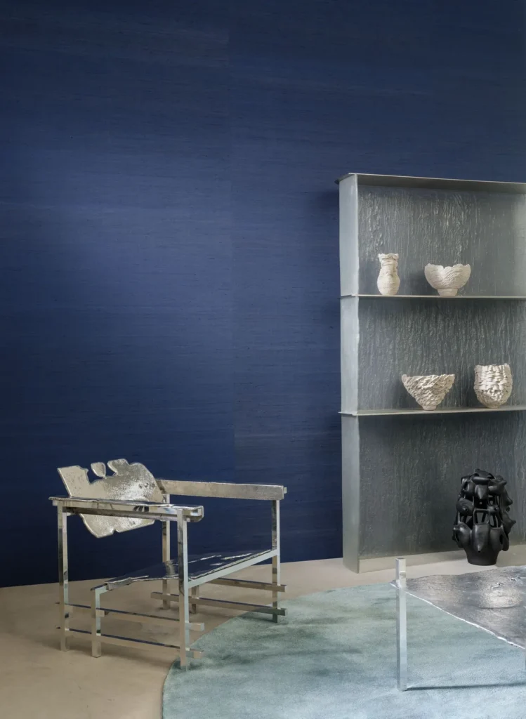 Interieur met Arte Mysuru Mandya behang in blauw, kleur Jeans (35402)