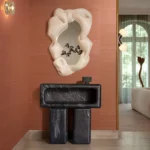 Interieur met Arte Mysuru Mandya behang in roze, kleur Peach (35424)