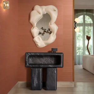 Interieur met Arte Mysuru Mandya behang in roze, kleur Peach (35424)