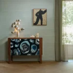 Interieur met Arte Mysuru Mandya behang in blauw, kleur Sky Blue (35400)