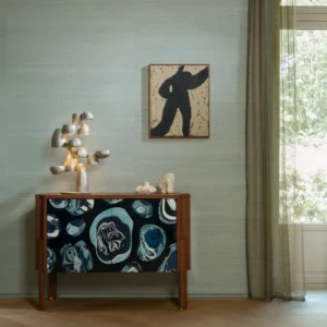 Interieur met Arte Mysuru Mandya behang in blauw, kleur Sky Blue (35400)