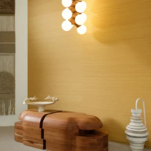 Interieur met Arte Mysuru Mandya behang in geel, kleur Sun (35415)