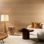 Interieur met Arte Ombre Rise behang in bruin, kleur Cognac (32324)