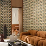 Interieur met Arte Senah Filara behang in groen, kleur Mossy Loom (55150)