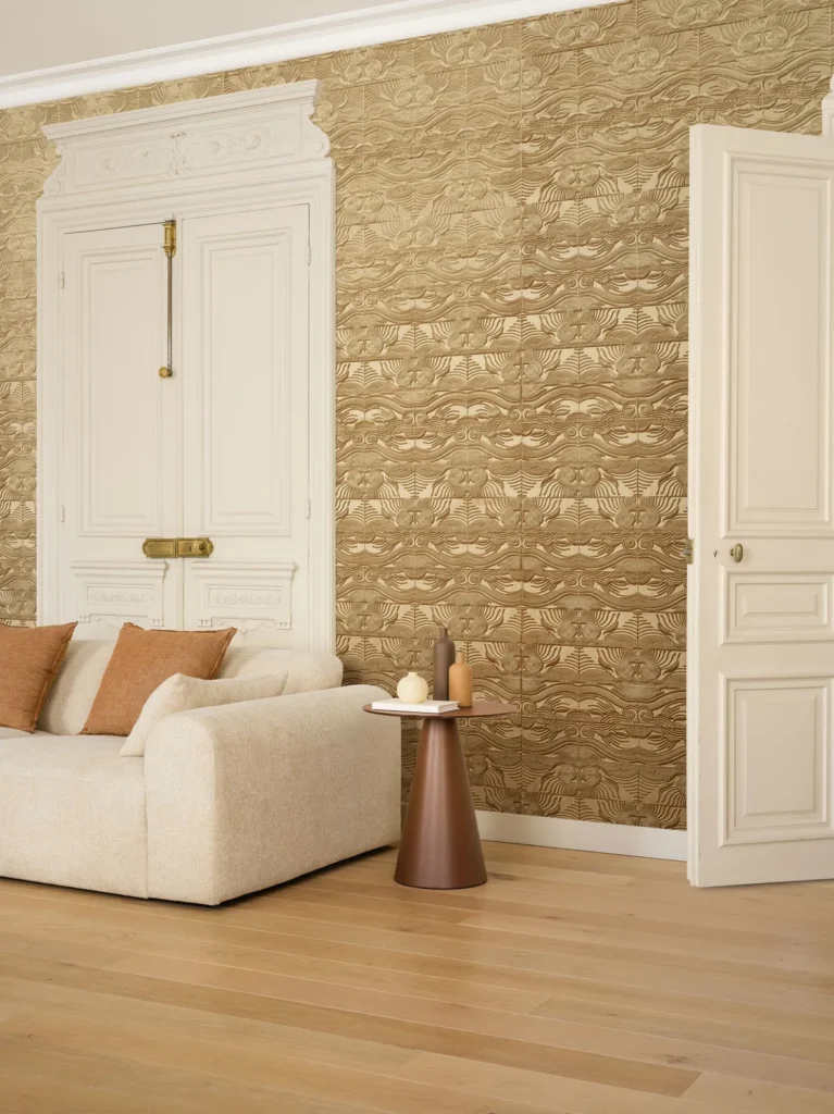 Interieur met Arte Senah Lumera behang in goud, kleur Gold (55160)