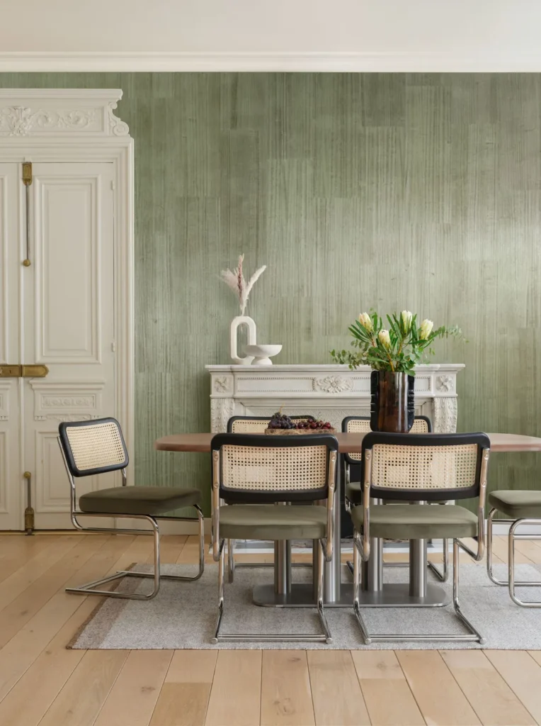 Interieur met Arte Senah Sereno behang in groen, kleur Fresh Laurel (55174)