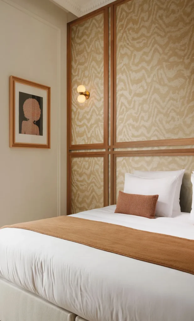 Interieur met Arte Senah Sillage behang in beige, kleur Paille (55140)